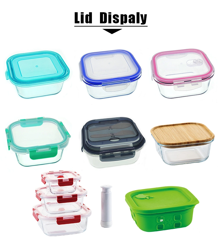 1230ml Home Lunch Box Microwave Glass Bowl Glass Crisper with Cover