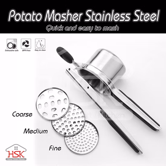 Schiacciapatate e schiacciapatate in acciaio inox