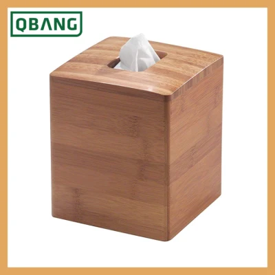 Contenitore per fazzoletti porta carta per scatola di fazzoletti per auto in bambù di forma quadrata per la vendita calda